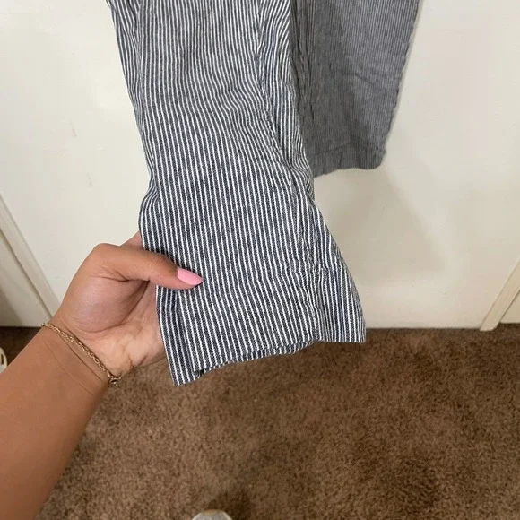 Banana Republic Hayden Pant Blue White Striped Tapered Cropped Trousers Womens 6 - Picture 4 of 5
